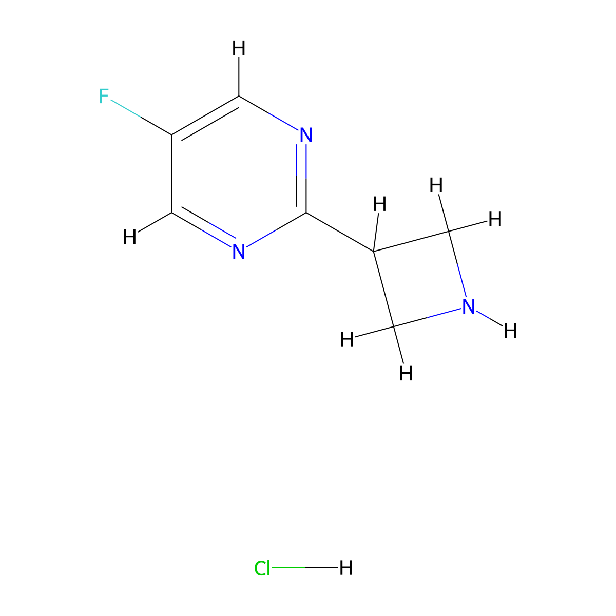 2-(Azetidin-3-yl)-5-fluoropyrimidine hydrochloride molecular structure, CAS 2932439-05-7