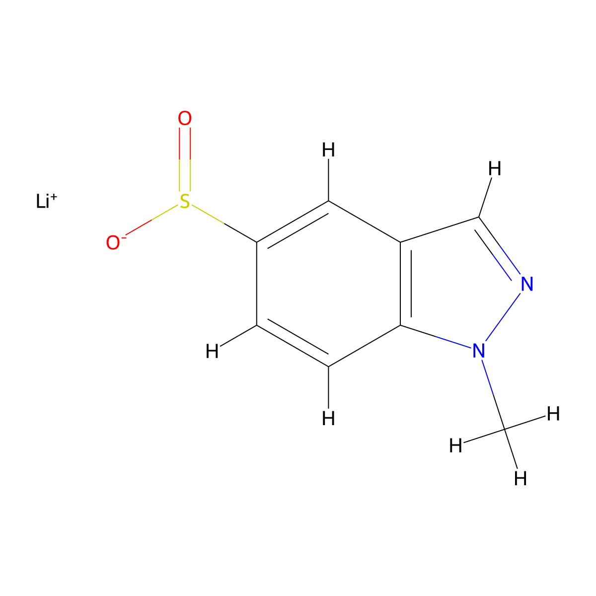 lithium(1+) 1-methyl-1H-indazole-5-sulfinate molecular structure, CAS 2932439-06-8