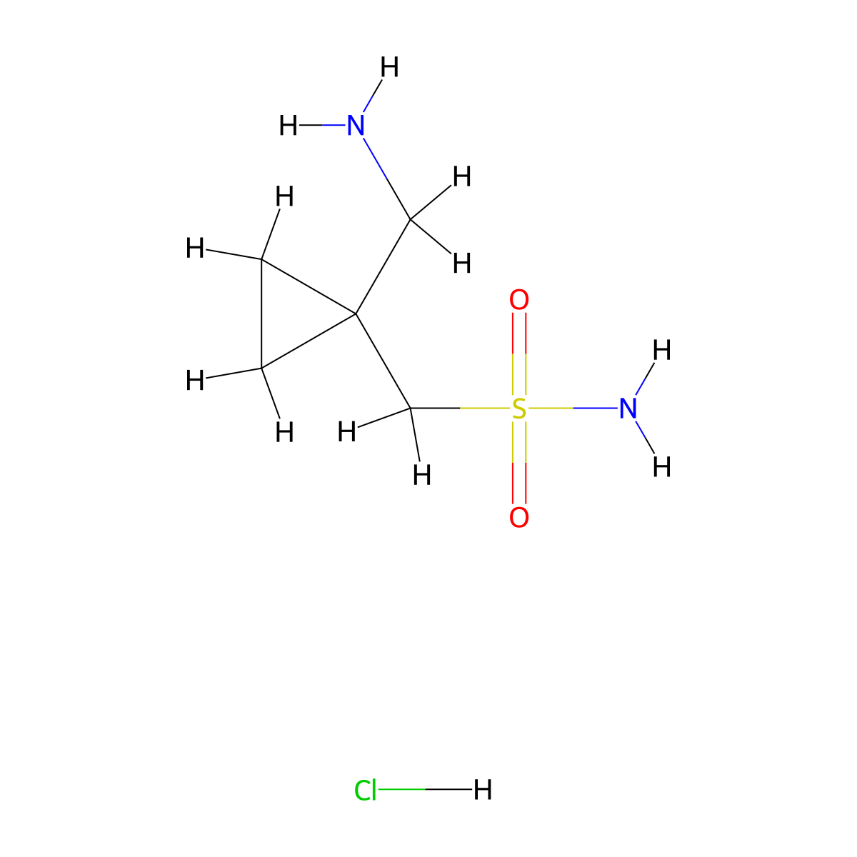 [1-(Aminomethyl)cyclopropyl]methanesulfonamide hydrochloride molecular structure, CAS 2932439-15-9