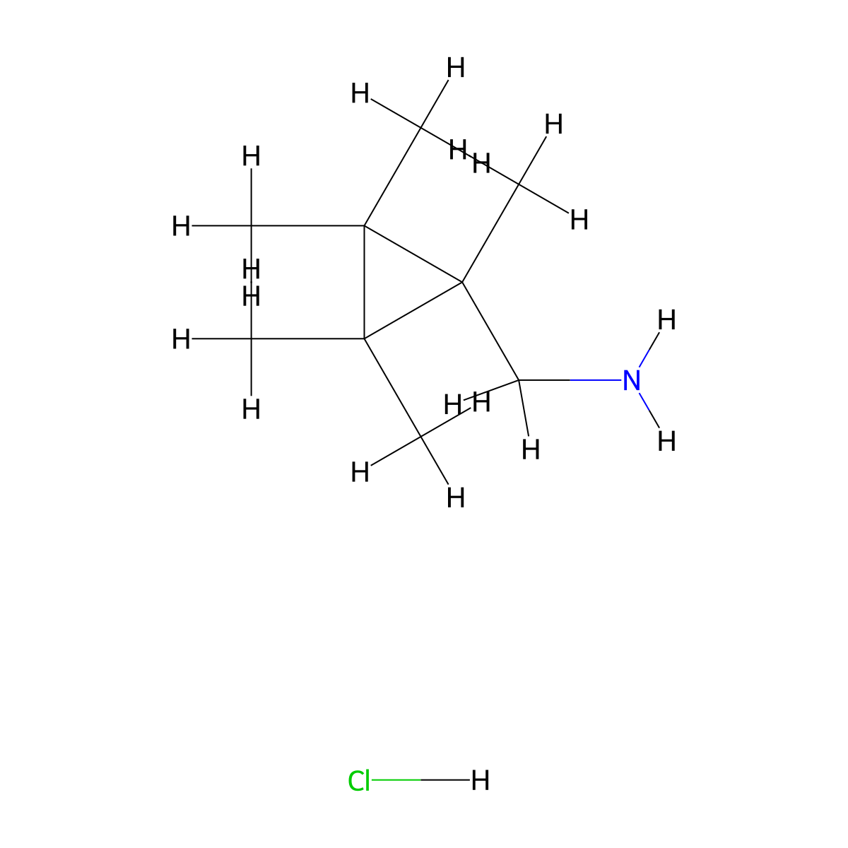 1-(1,2,2,3,3-Pentamethylcyclopropyl)methanamine hydrochloride molecular structure, CAS 2932439-18-2