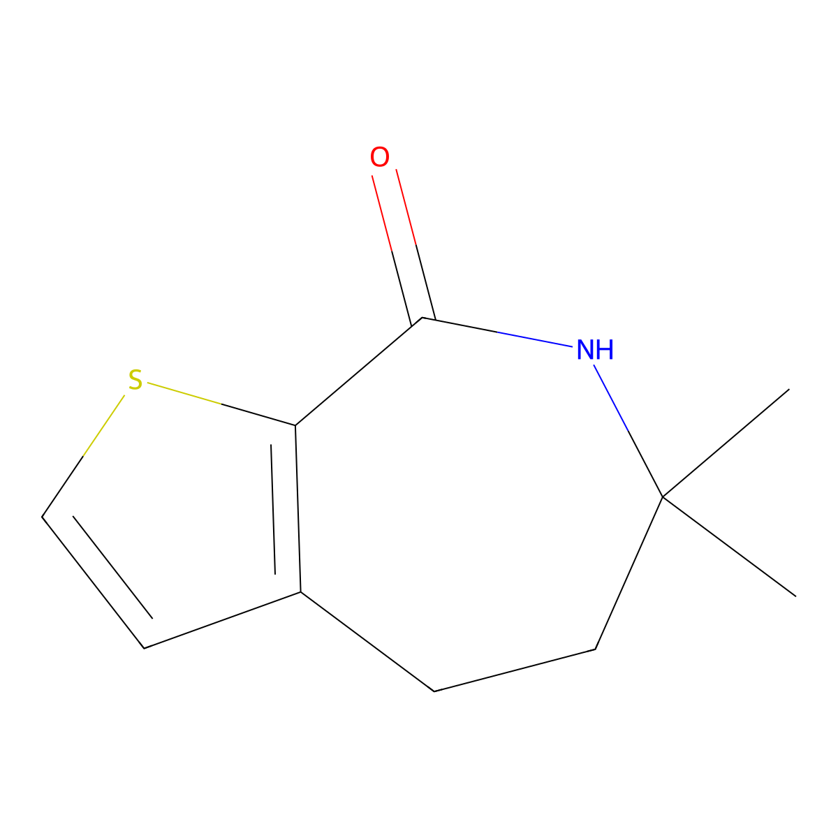 6,6-dimethyl-4H,5H,6H,7H,8H-thieno[2,3-c]azepin-8-one molecular structure, CAS 2932439-19-3