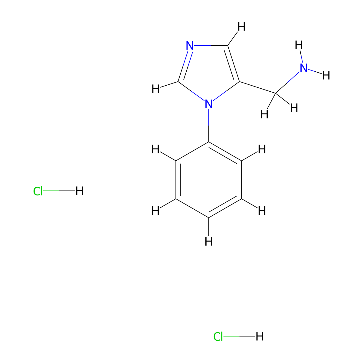 1-(1-phenyl-1H-imidazol-5-yl)methanamine dihydrochloride molecular structure, CAS 2932439-32-0