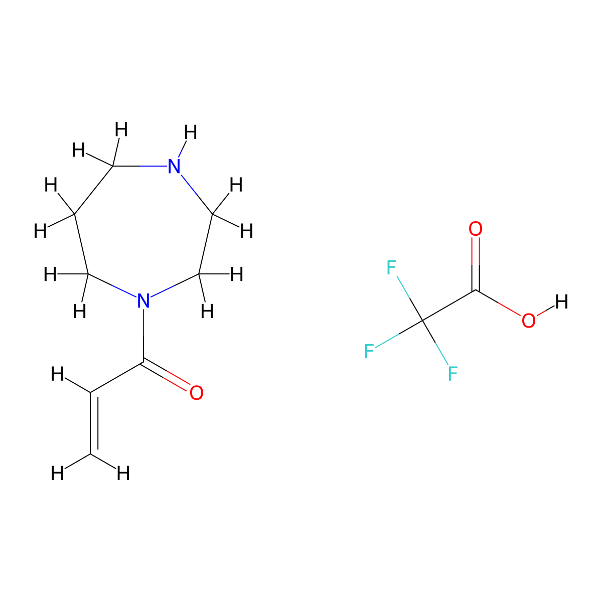 1-(1,4-Diazepan-1-yl)prop-2-en-1-one, trifluoroacetic acid molecular structure, CAS 2932439-35-3