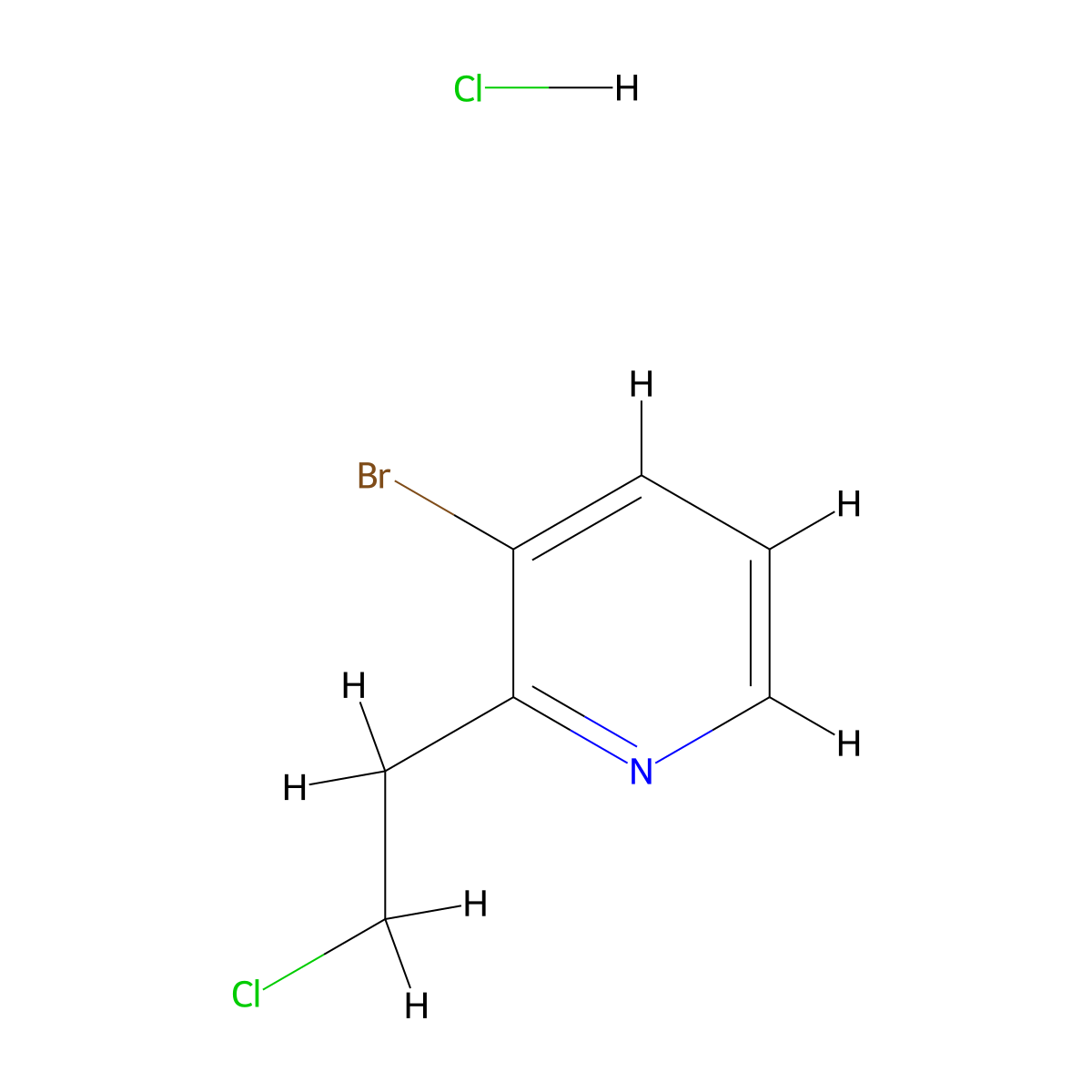 3-Bromo-2-(2-chloroethyl)pyridine hydrochloride molecular structure, CAS 2932439-36-4