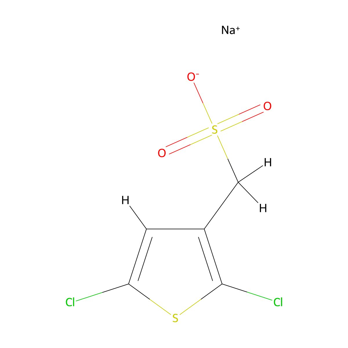 Sodium (2,5-dichlorothiophen-3-yl)methanesulfonate molecular structure, CAS 2932439-44-4