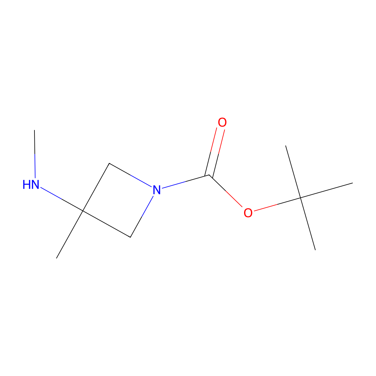 Tert-butyl 3-methyl-3-(methylamino)azetidine-1-carboxylate molecular structure, CAS 2932439-46-6