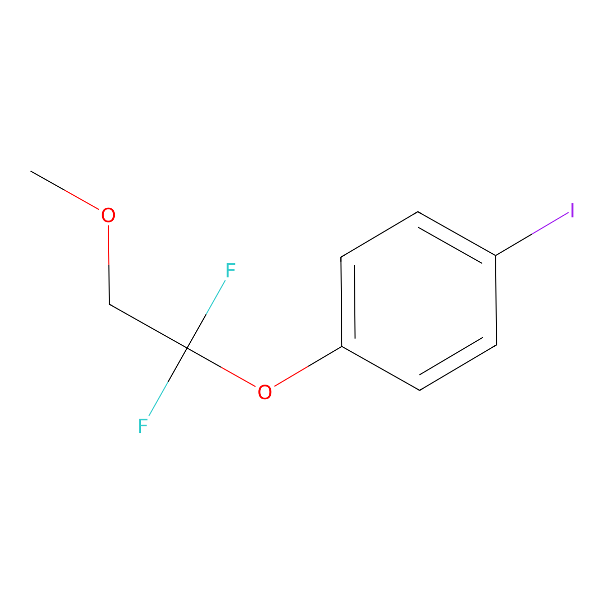 1-(1,1-Difluoro-2-methoxyethoxy)-4-iodobenzene molecular structure, CAS 2932439-58-0