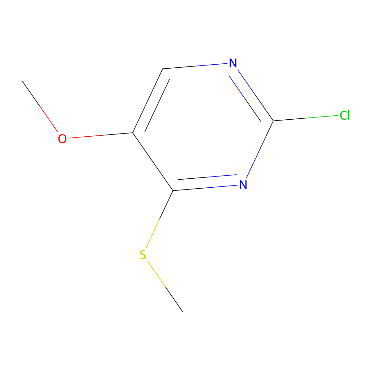 2-Chloro-5-methoxy-4-(methylsulfanyl)pyrimidine molecular structure, CAS 2932439-59-1