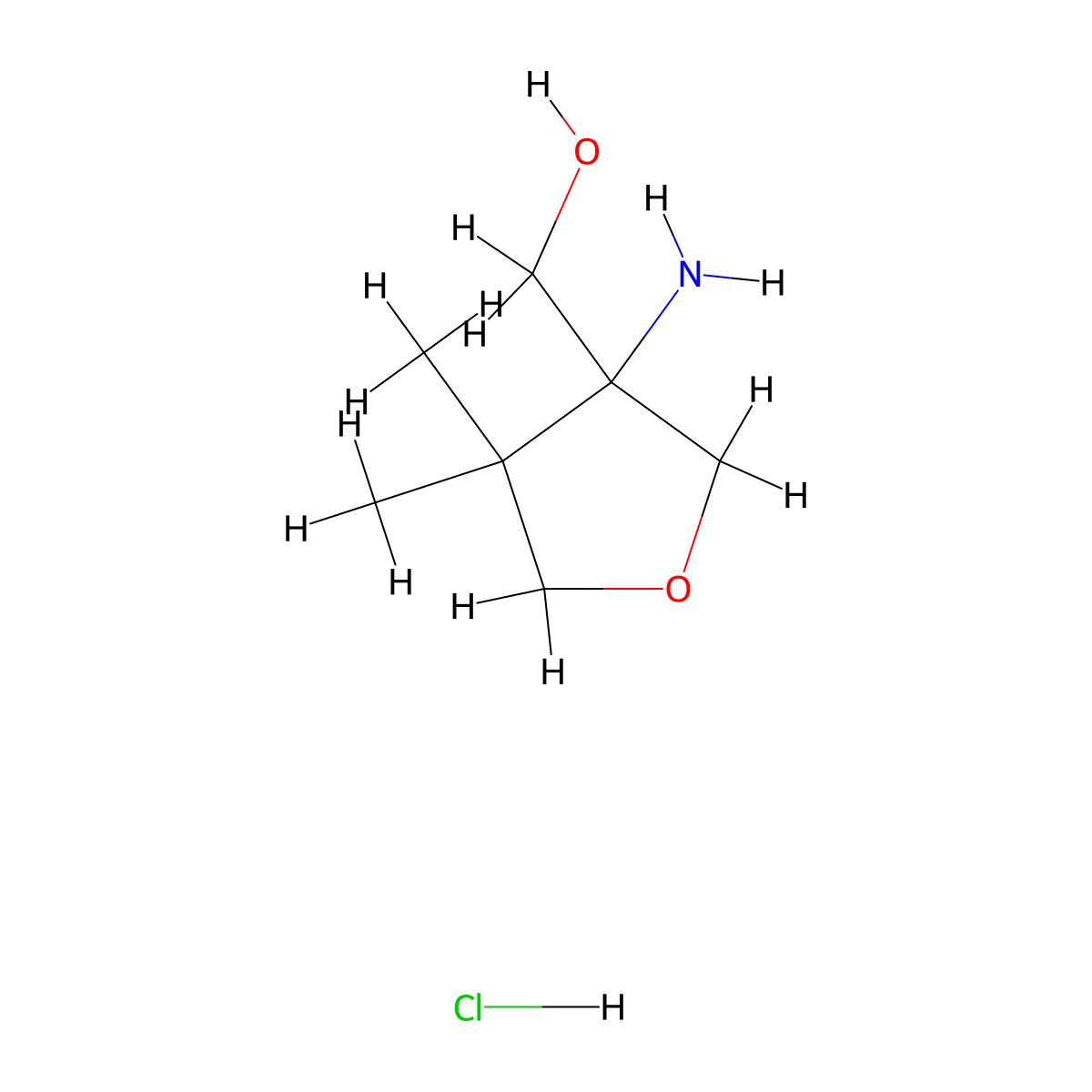 (3-Amino-4,4-dimethyloxolan-3-yl)methanol hydrochloride molecular structure, CAS 2932439-60-4