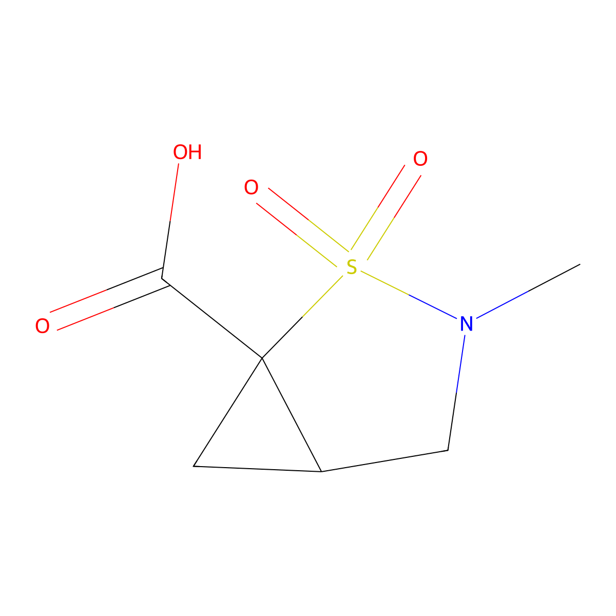 3-Methyl-2,2-dioxo-2lambda6-thia-3-azabicyclo[3.1.0]hexane-1-carboxylic acid molecular structure, CAS 2932439-63-7