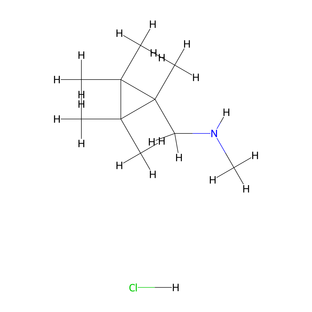 Methyl[(1,2,2,3,3-pentamethylcyclopropyl)methyl]amine hydrochloride molecular structure, CAS 2932439-72-8