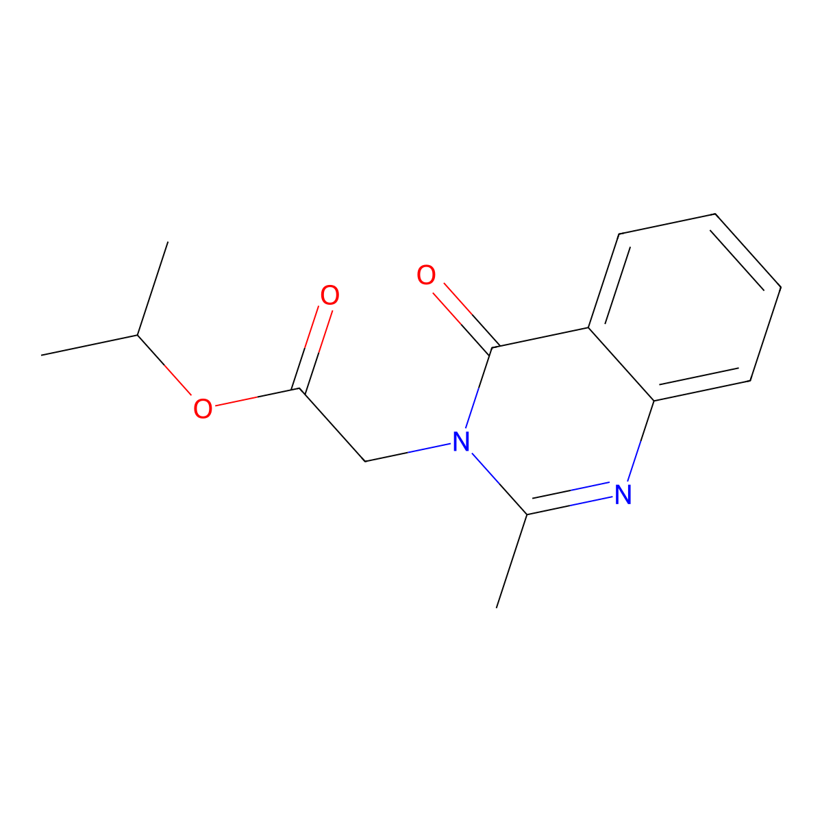 Propan-2-yl 2-(2-methyl-4-oxo-3,4-dihydroquinazolin-3-yl)acetate molecular structure, CAS 2932439-74-0
