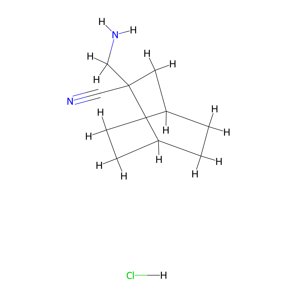 2-(Aminomethyl)bicyclo[2.2.2]octane-2-carbonitrile hydrochloride molecular structure, CAS 2932439-79-5