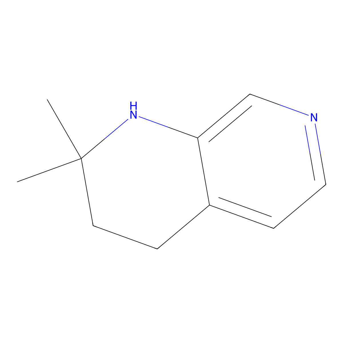 2,2-Dimethyl-1,2,3,4-tetrahydro-1,7-naphthyridine molecular structure, CAS 2932439-81-9
