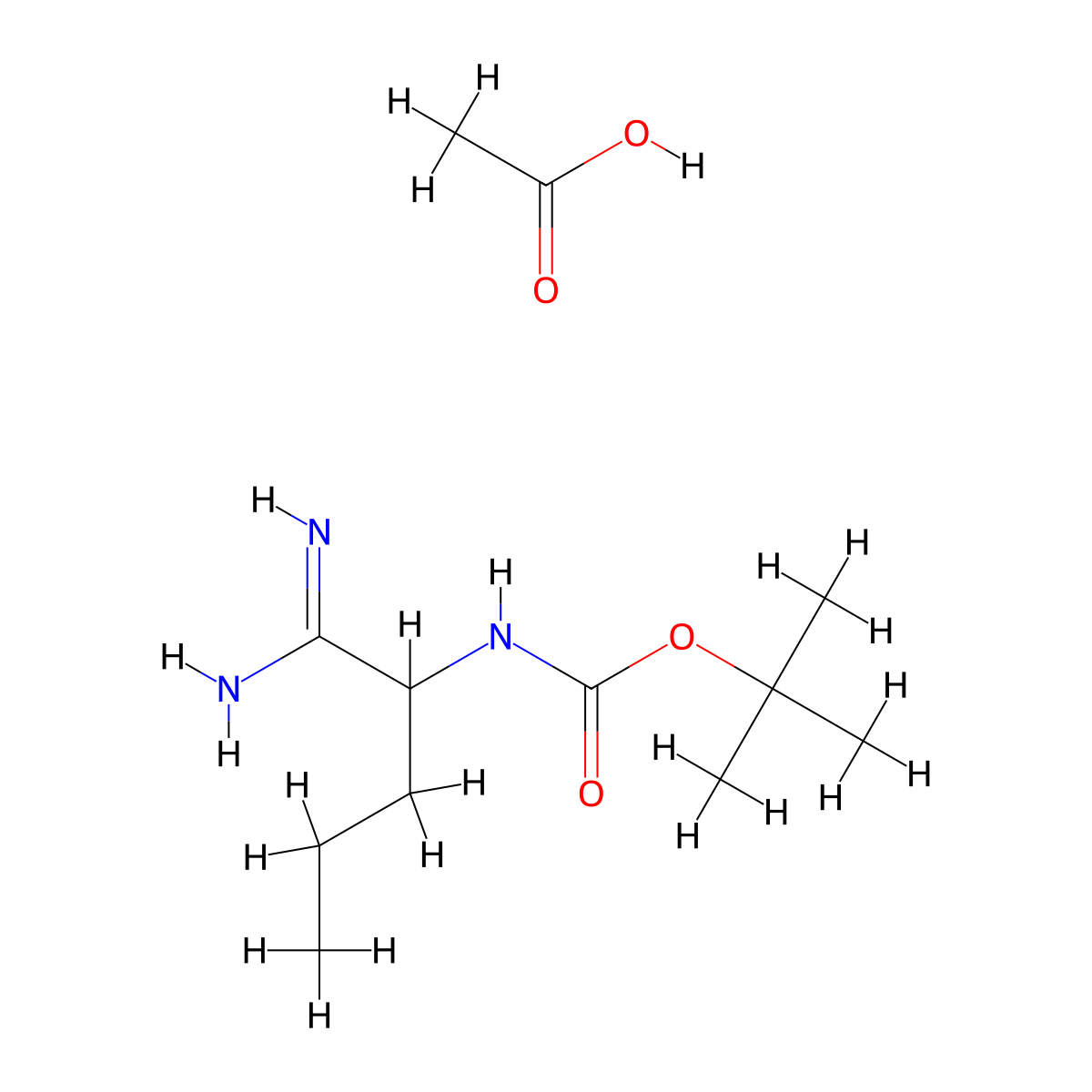 acetic acid, tert-butyl N-(1-carbamimidoylbutyl)carbamate molecular structure, CAS 2932439-82-0