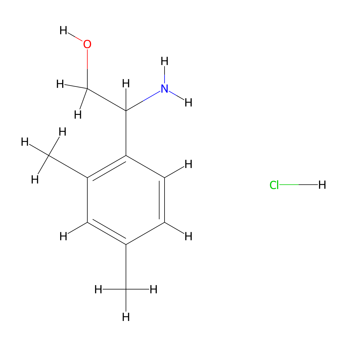 2-Amino-2-(2,4-dimethylphenyl)ethan-1-ol hydrochloride molecular structure, CAS 2932439-84-2