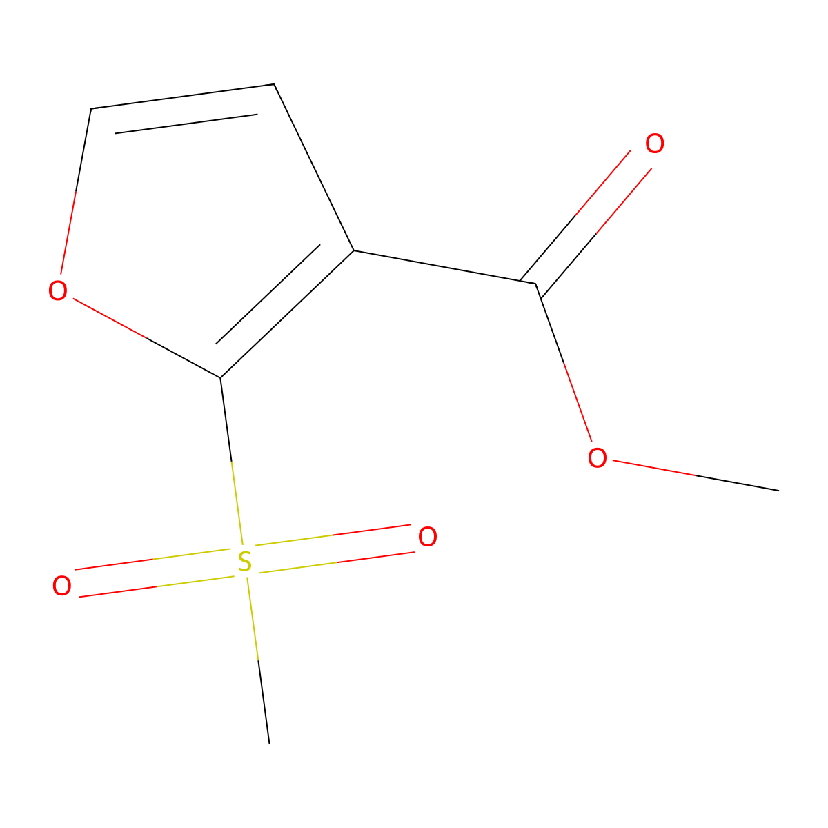 Methyl 2-methanesulfonylfuran-3-carboxylate molecular structure, CAS 2932439-88-6
