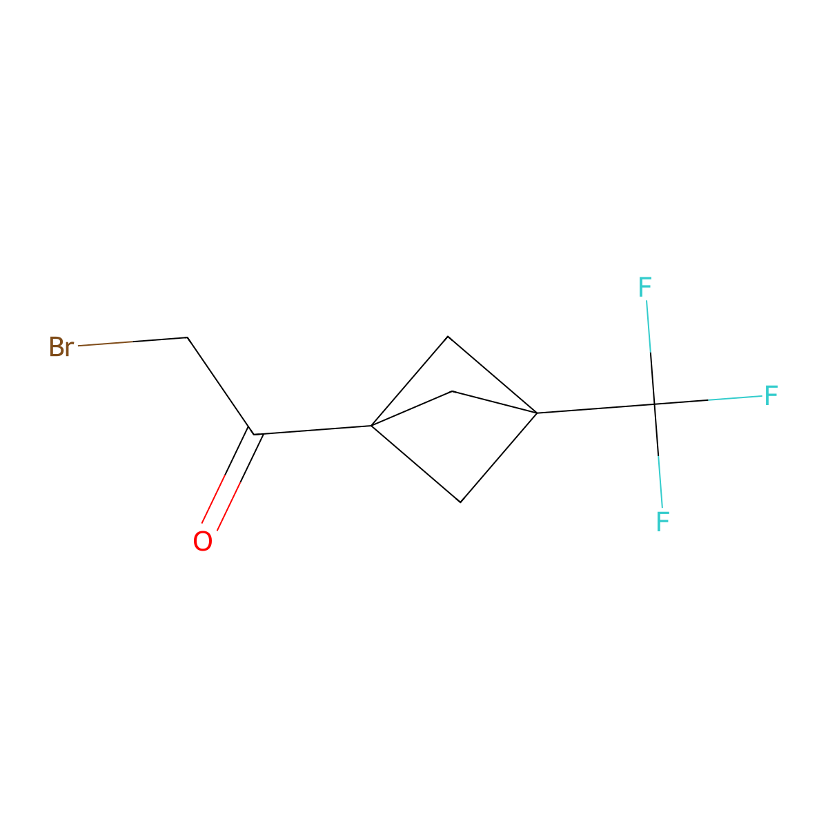 2-Bromo-1-[3-(trifluoromethyl)bicyclo[1.1.1]pentan-1-yl]ethan-1-one molecular structure, CAS 2932439-91-1