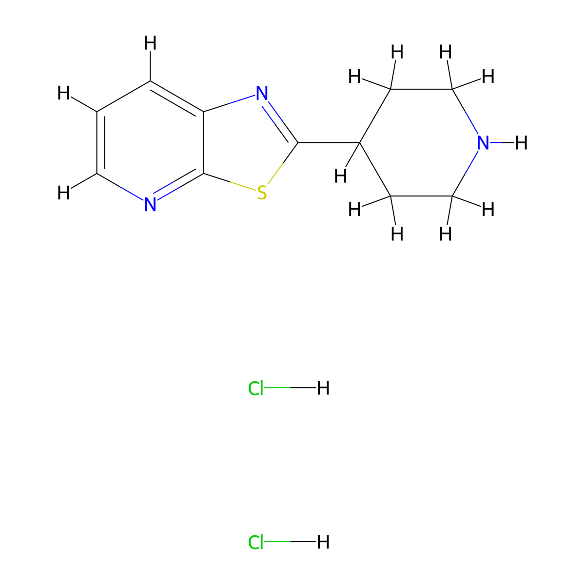 4-{[1,3]Thiazolo[5,4-b]pyridin-2-yl}piperidine dihydrochloride molecular structure, CAS 2932439-96-6
