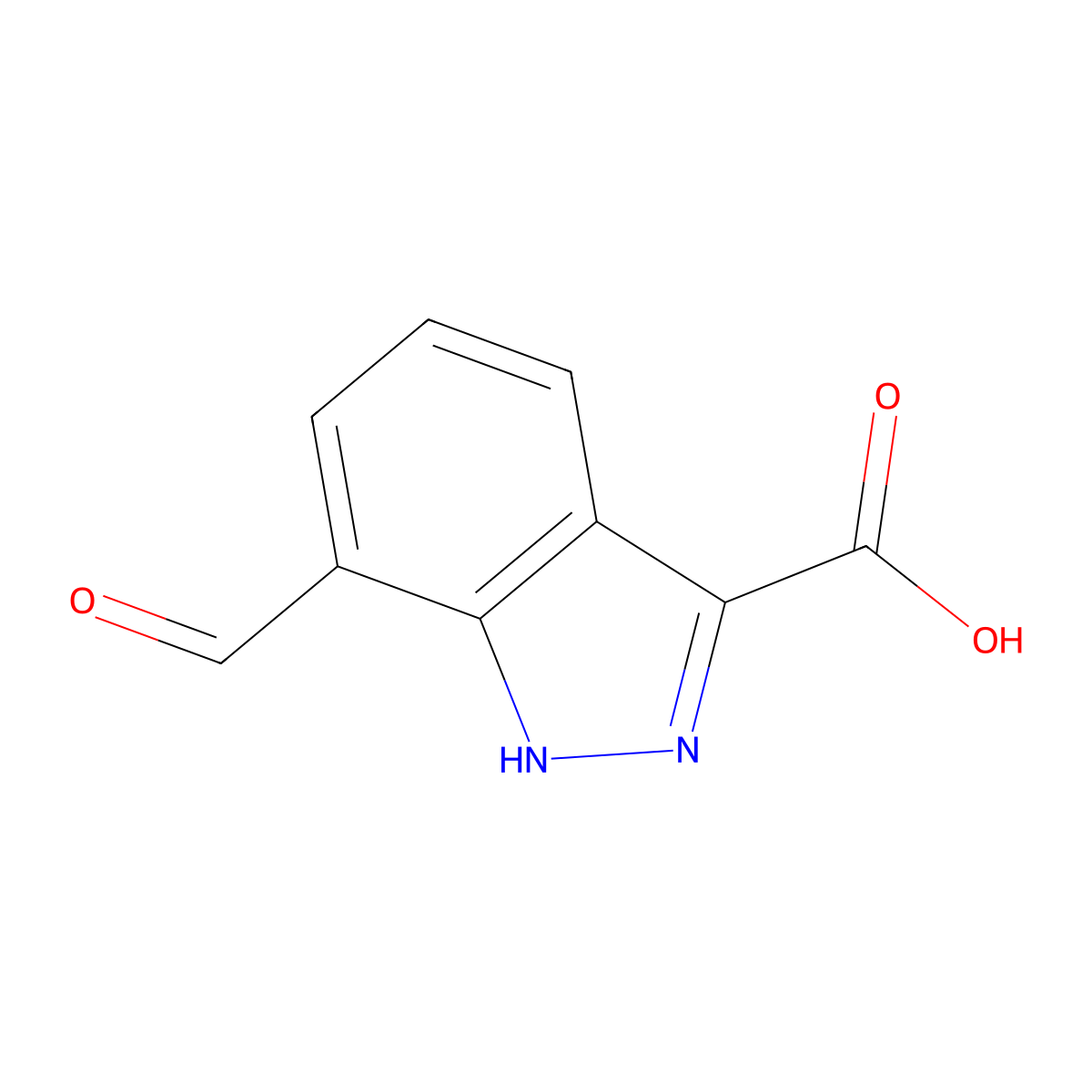 7-Formyl-1H-indazole-3-carboxylic Acid molecular structure, CAS 2932439-97-7