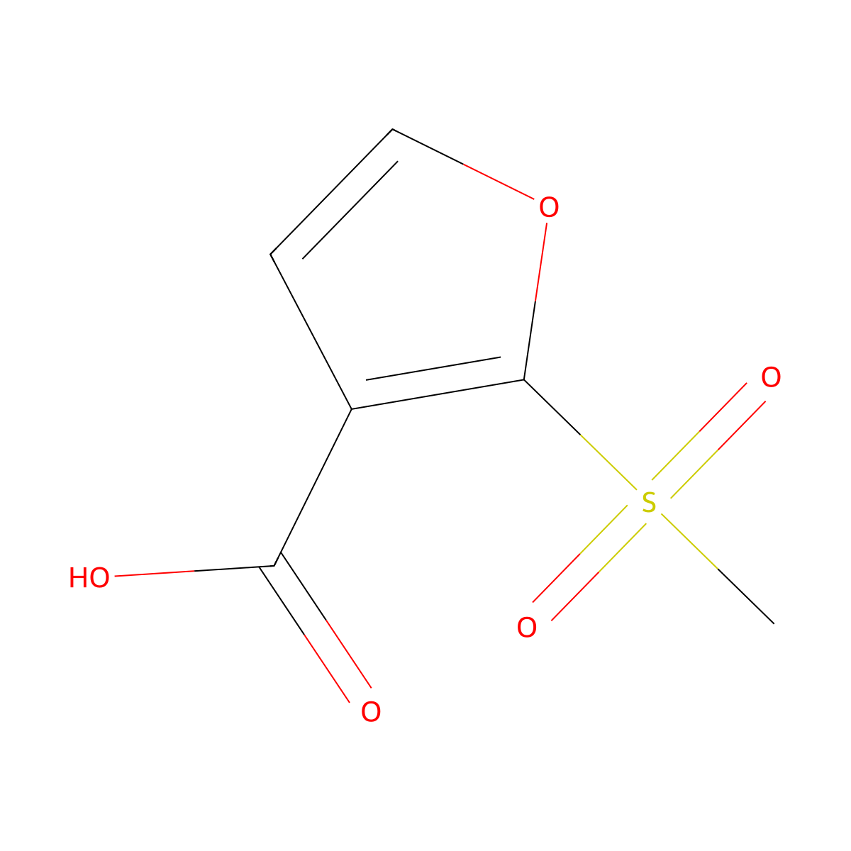 2-Methanesulfonylfuran-3-carboxylic acid molecular structure, CAS 2932439-98-8