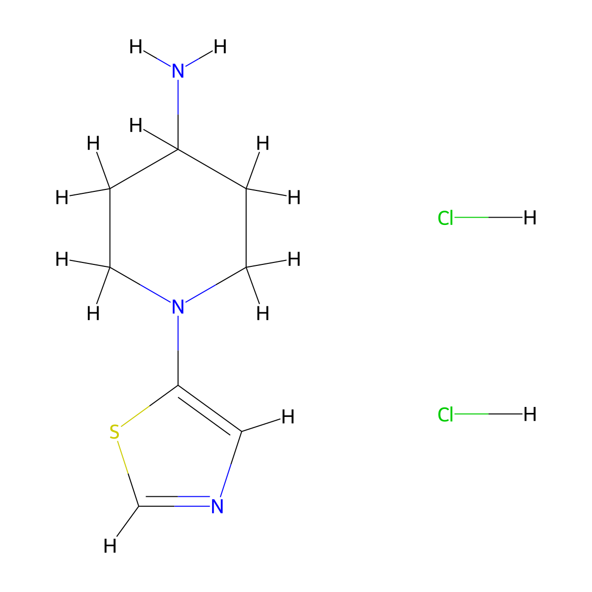 1-(1,3-Thiazol-5-yl)piperidin-4-amine dihydrochloride molecular structure, CAS 2932439-99-9