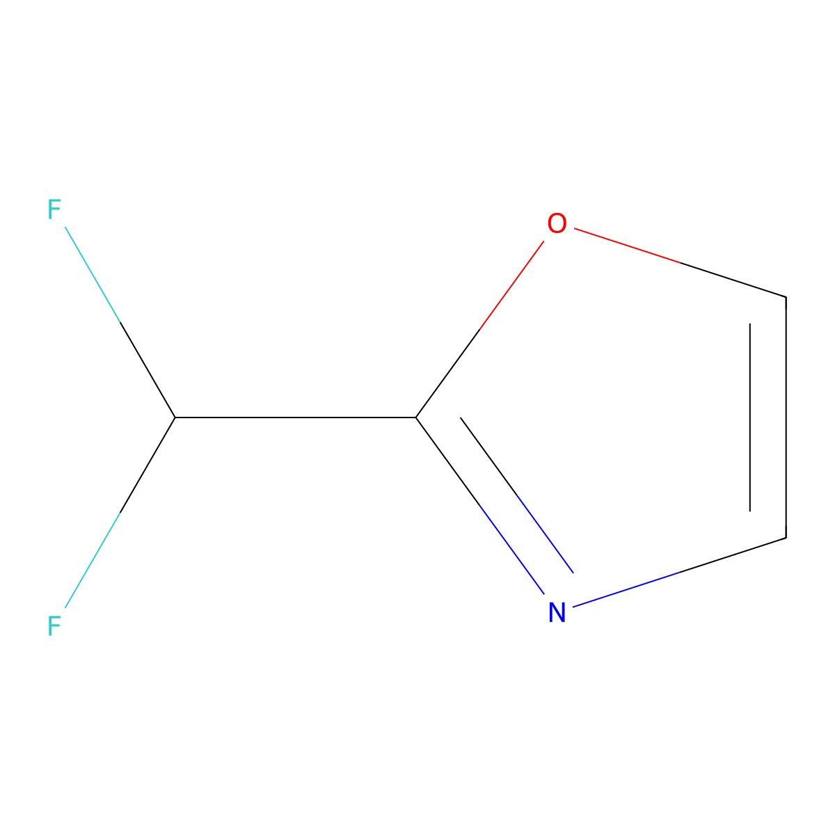 2-(Difluoromethyl)-1,3-oxazole molecular structure, CAS 2932440-01-0