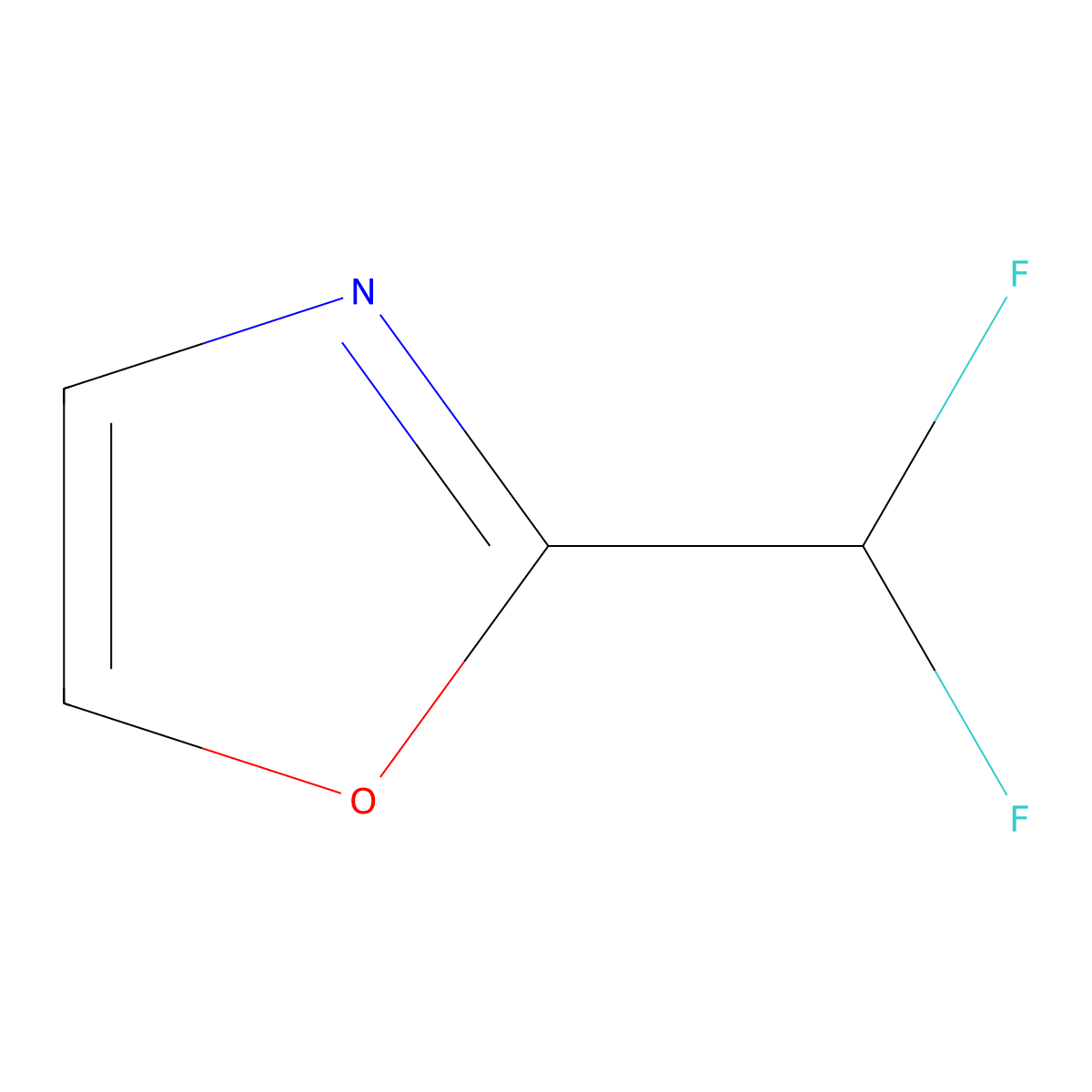 2-(Difluoromethyl)-1,3-oxazole molecular structure, CAS 2932440-01-0