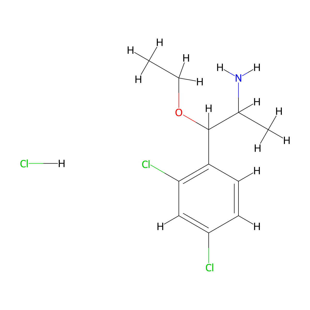 1-(2,4-Dichlorophenyl)-1-ethoxypropan-2-amine hydrochloride molecular structure, CAS 2932440-02-1