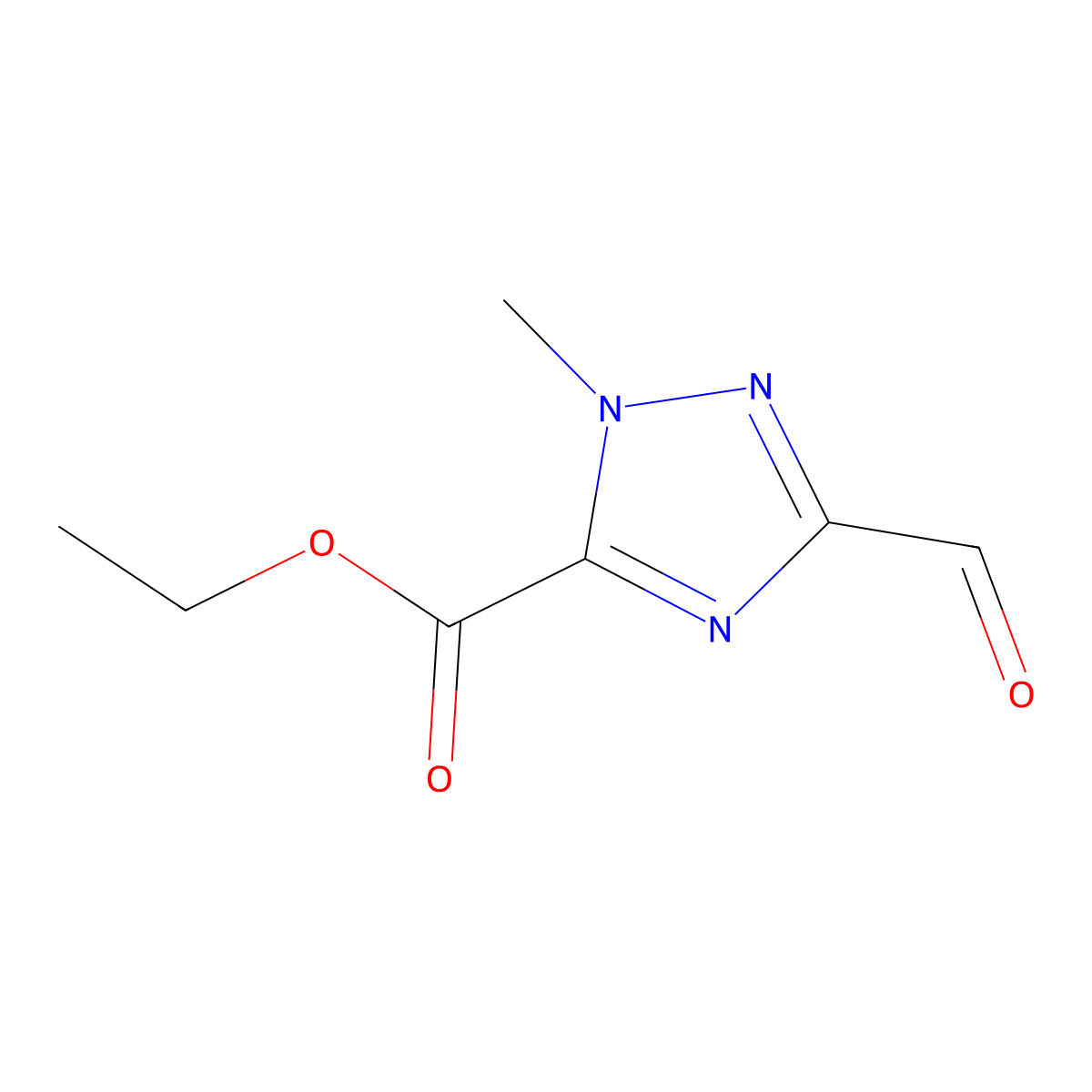 ethyl 3-formyl-1-methyl-1H-1,2,4-triazole-5-carboxylate molecular structure, CAS 2932440-04-3