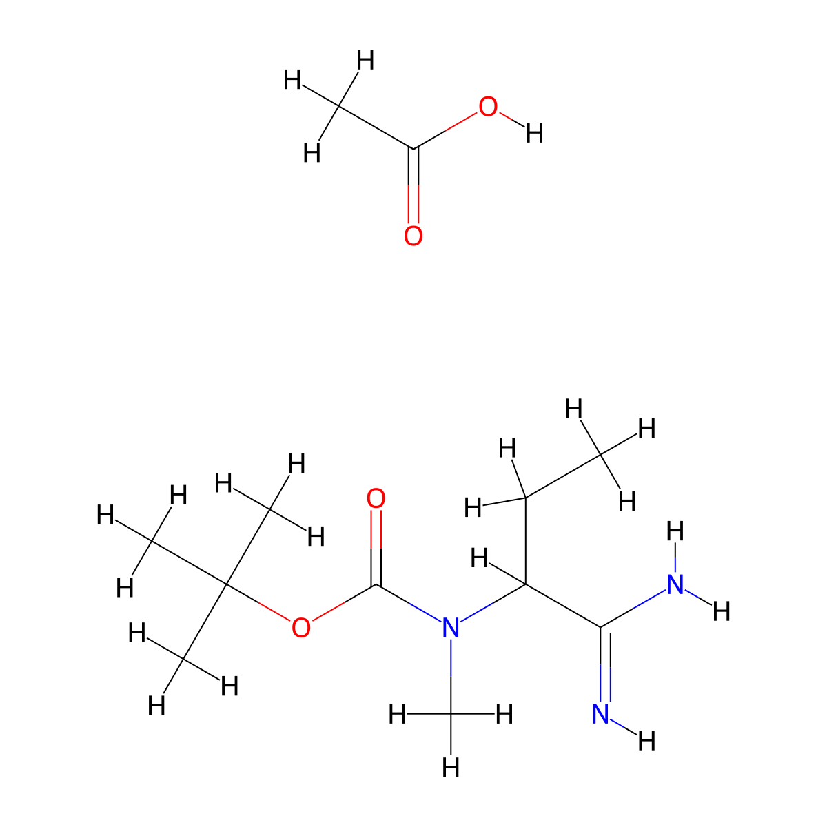 acetic acid, tert-butyl N-(1-carbamimidoylpropyl)-N-methylcarbamate molecular structure, CAS 2932440-07-6