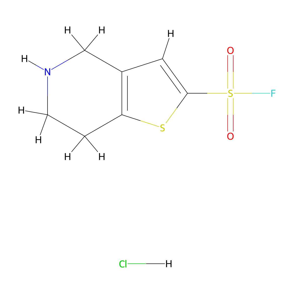4H,5H,6H,7H-thieno[3,2-c]pyridine-2-sulfonyl fluoride hydrochloride molecular structure, CAS 2932440-13-4