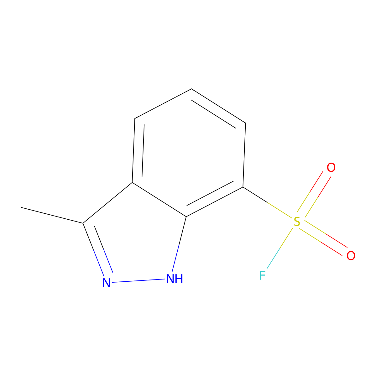 3-methyl-1H-indazole-7-sulfonyl fluoride molecular structure, CAS 2932440-16-7