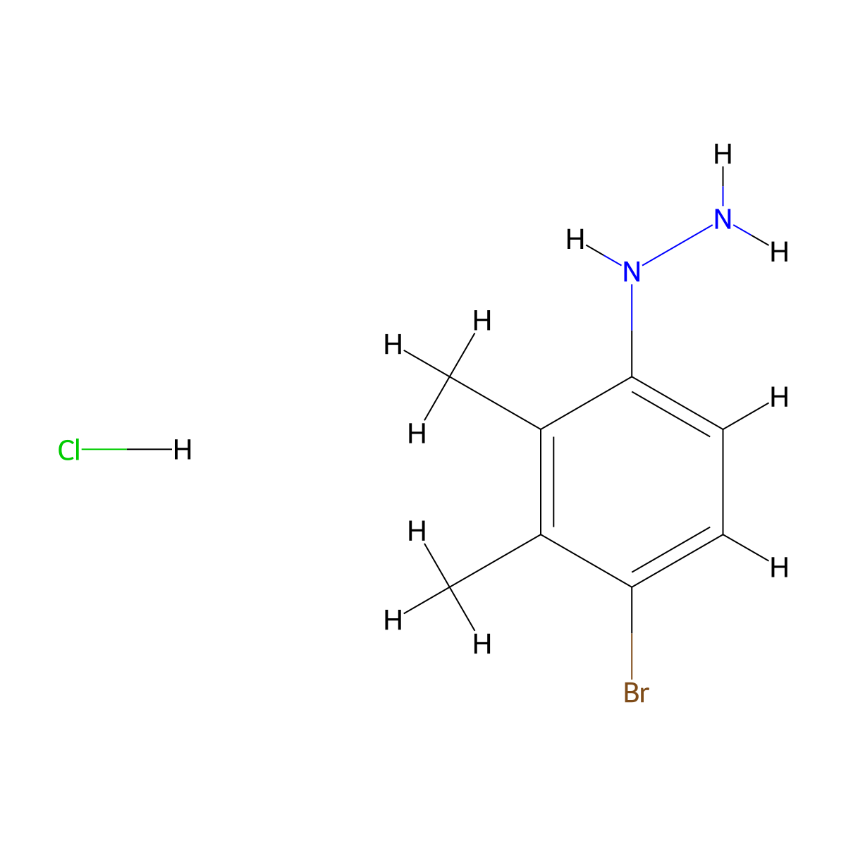 (4-Bromo-2,3-dimethylphenyl)hydrazine hydrochloride molecular structure, CAS 2932440-23-6