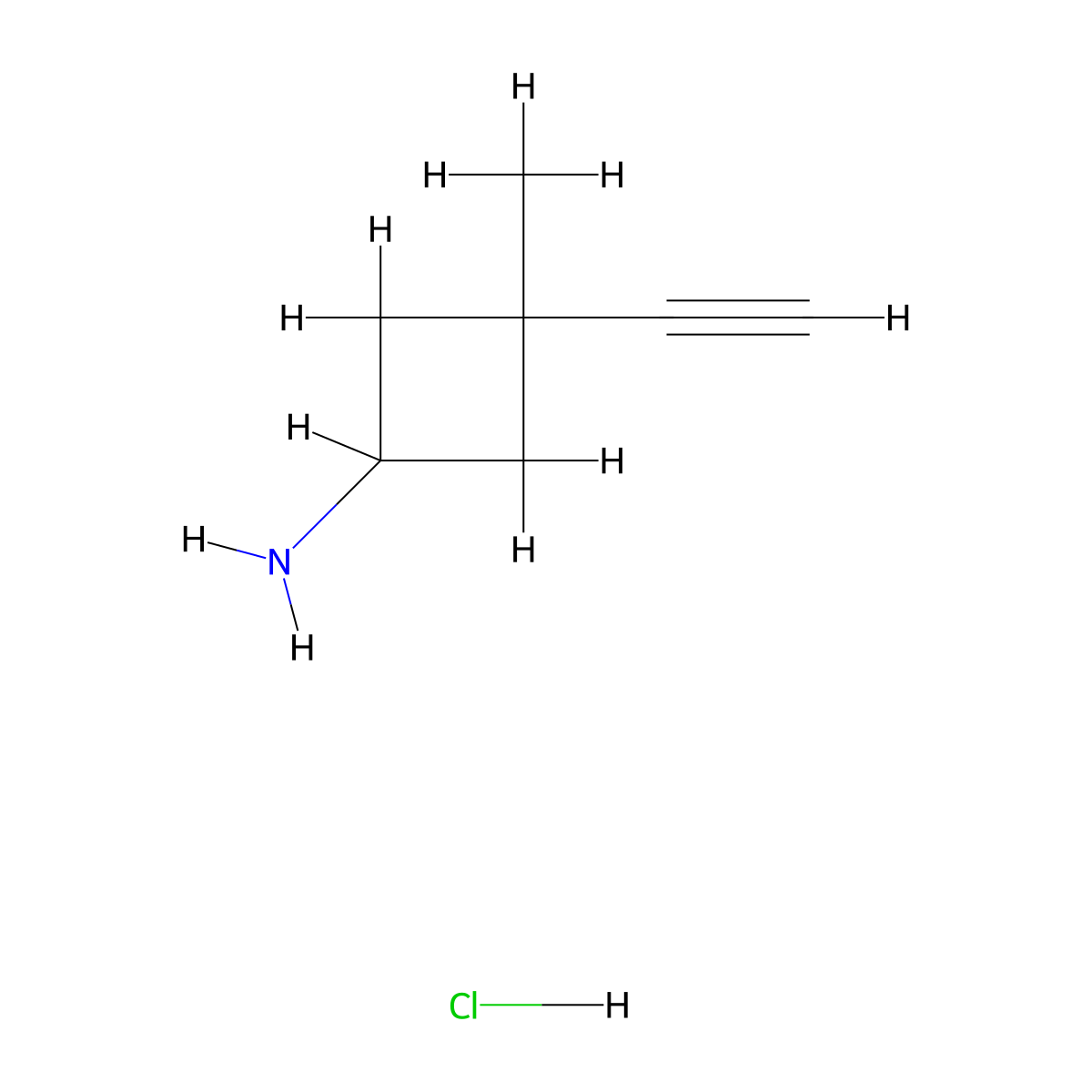 3-Ethynyl-3-methylcyclobutan-1-amine;hydrochloride molecular structure, CAS 2932440-25-8
