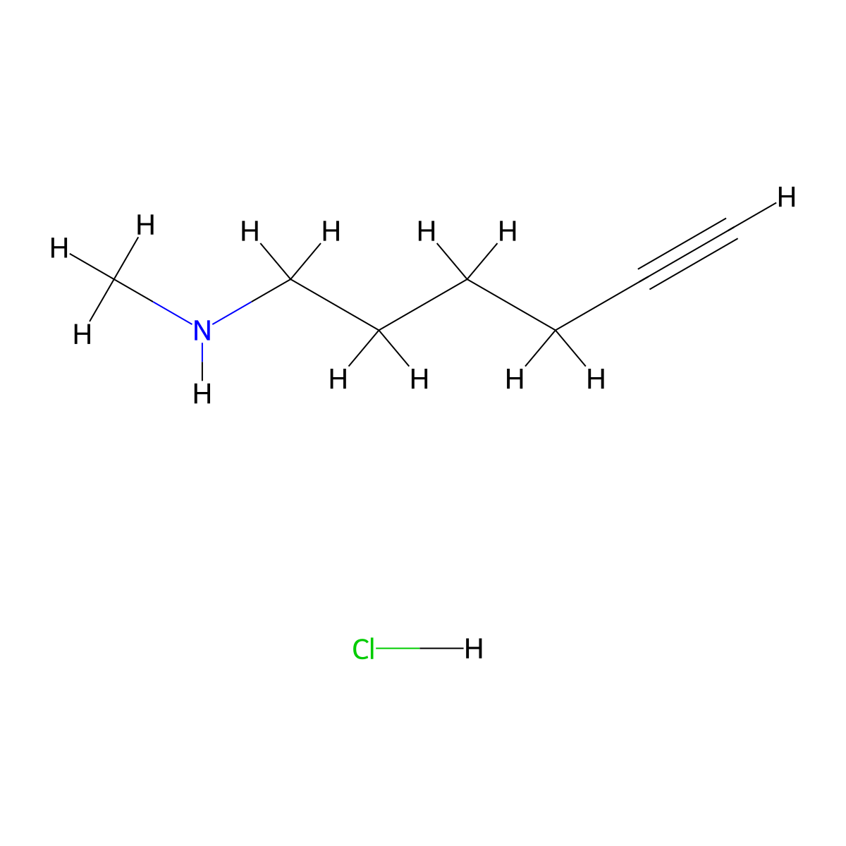 (Hex-5-yn-1-yl)(methyl)amine hydrochloride molecular structure, CAS 2932440-26-9