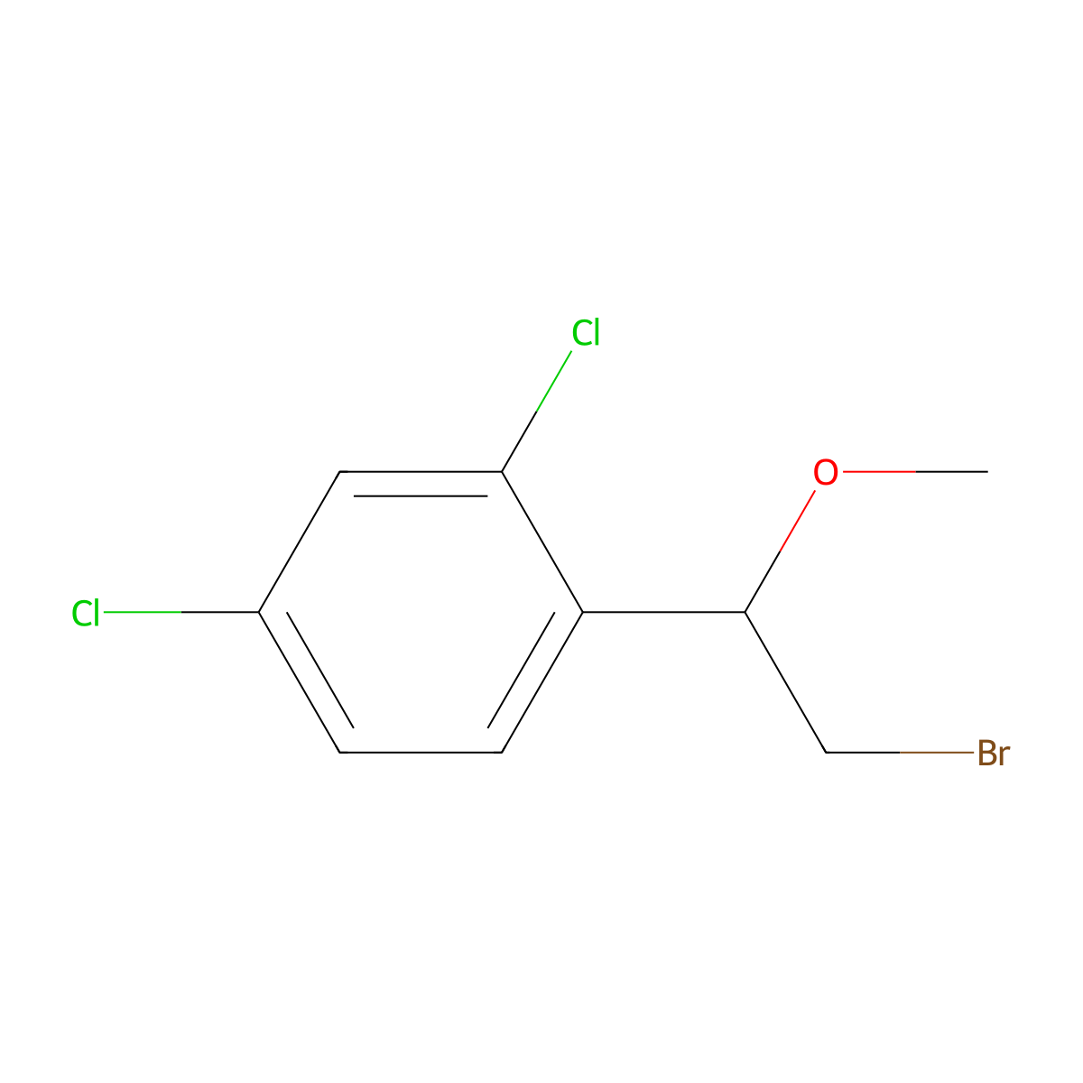 1-(2-Bromo-1-methoxyethyl)-2,4-dichlorobenzene molecular structure, CAS 2932440-28-1