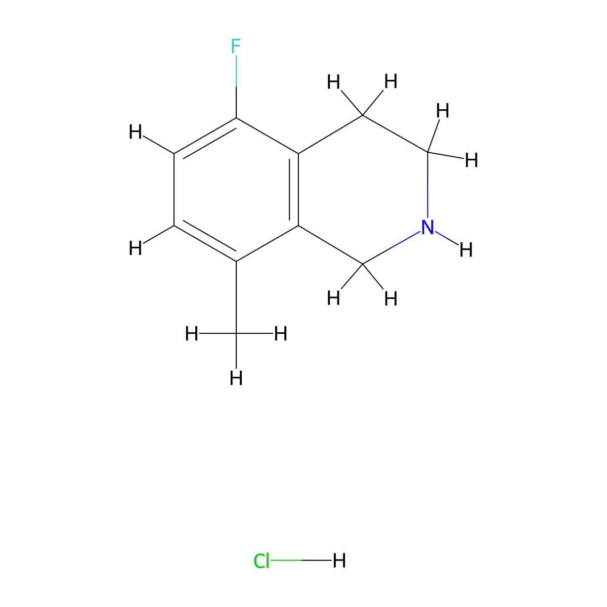 5-Fluoro-8-methyl-1,2,3,4-tetrahydroisoquinoline hydrochloride molecular structure, CAS 2932440-32-7