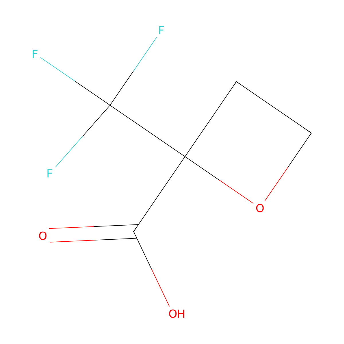 2-(Trifluoromethyl)oxetane-2-carboxylic acid molecular structure, CAS 2932440-36-1