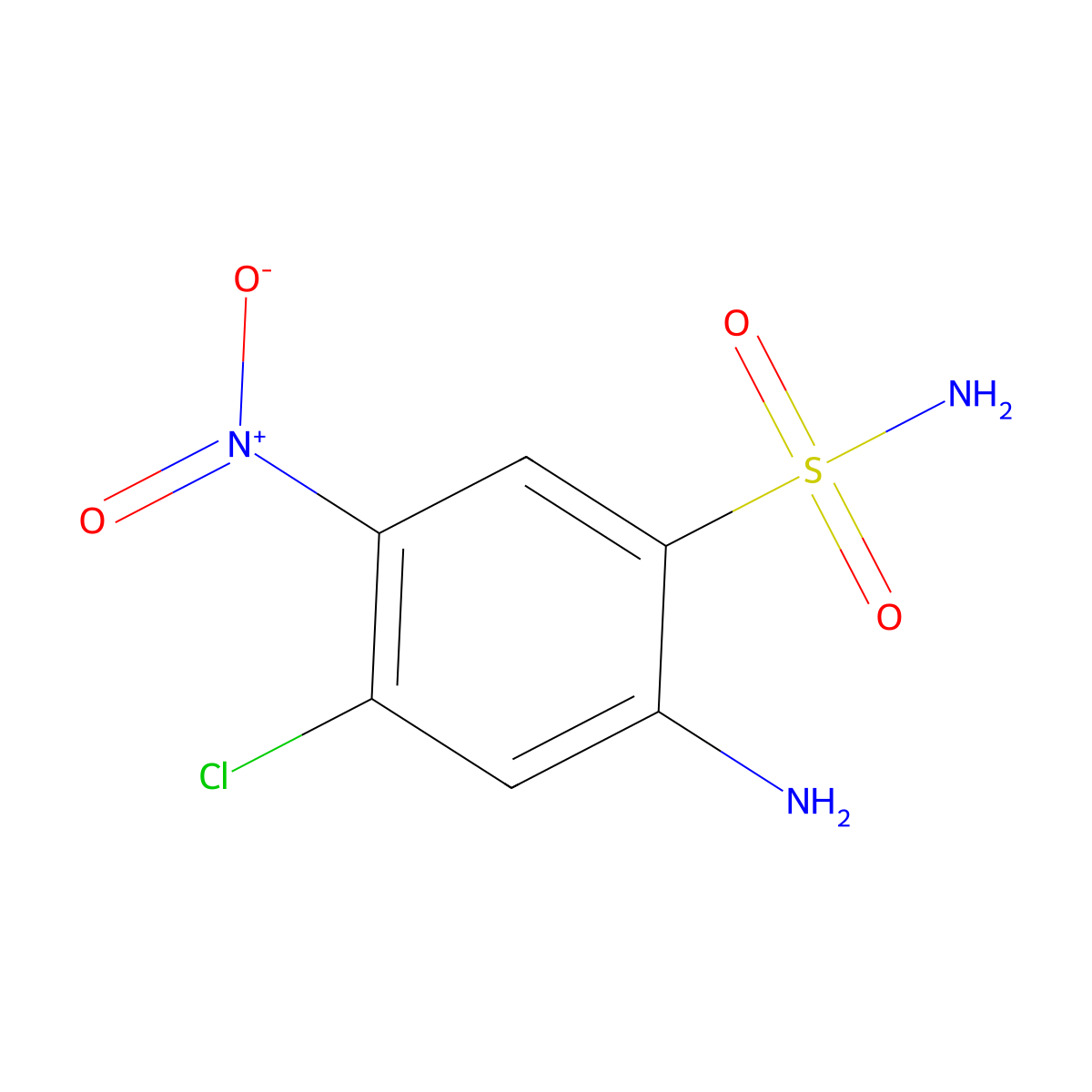 2-Amino-4-chloro-5-nitrobenzene-1-sulfonamide molecular structure, CAS 2932440-37-2