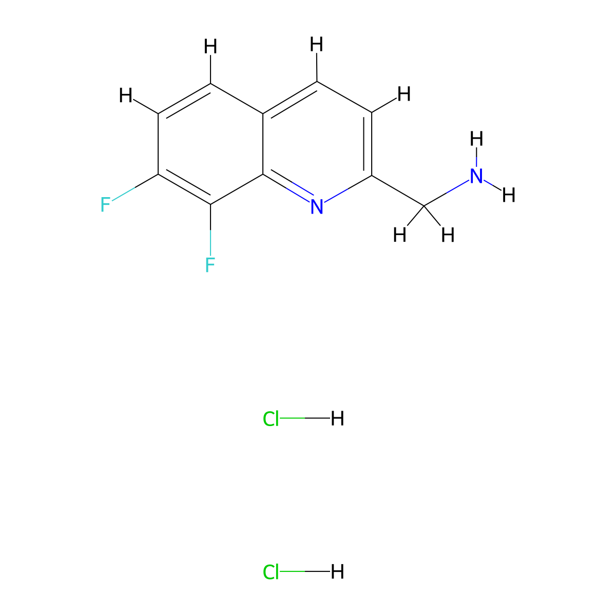 (7,8-Difluoroquinolin-2-yl)methanamine dihydrochloride molecular structure, CAS 2932440-40-7