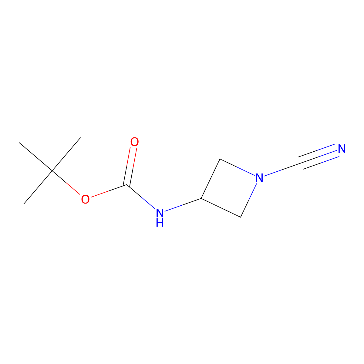 tert-butyl N-(1-cyanoazetidin-3-yl)carbamate molecular structure, CAS 2932440-42-9