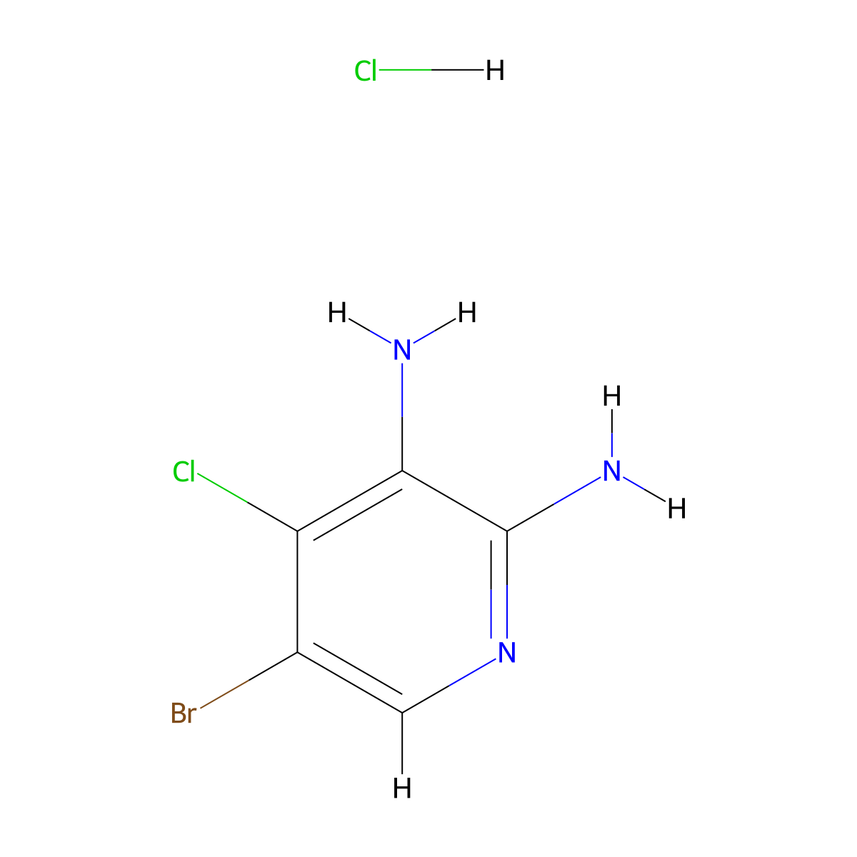 5-Bromo-4-chloropyridine-2,3-diamine hydrochloride molecular structure, CAS 2932440-43-0