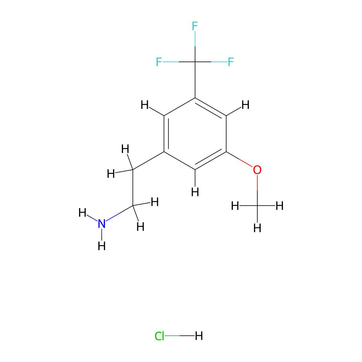 2-[3-Methoxy-5-(trifluoromethyl)phenyl]ethan-1-amine hydrochloride molecular structure, CAS 2932440-44-1