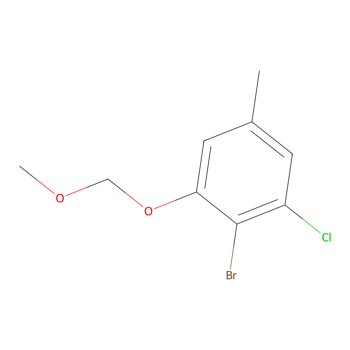 2-Bromo-1-chloro-3-(methoxymethoxy)-5-methylbenzene molecular structure, CAS 2932440-54-3