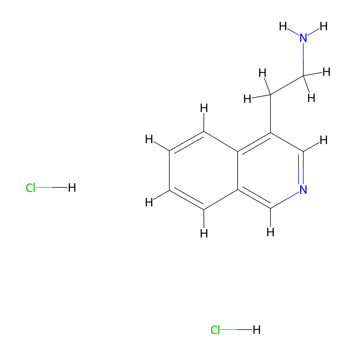2-Isoquinolin-4-ylethanamine;dihydrochloride molecular structure, CAS 2932440-55-4