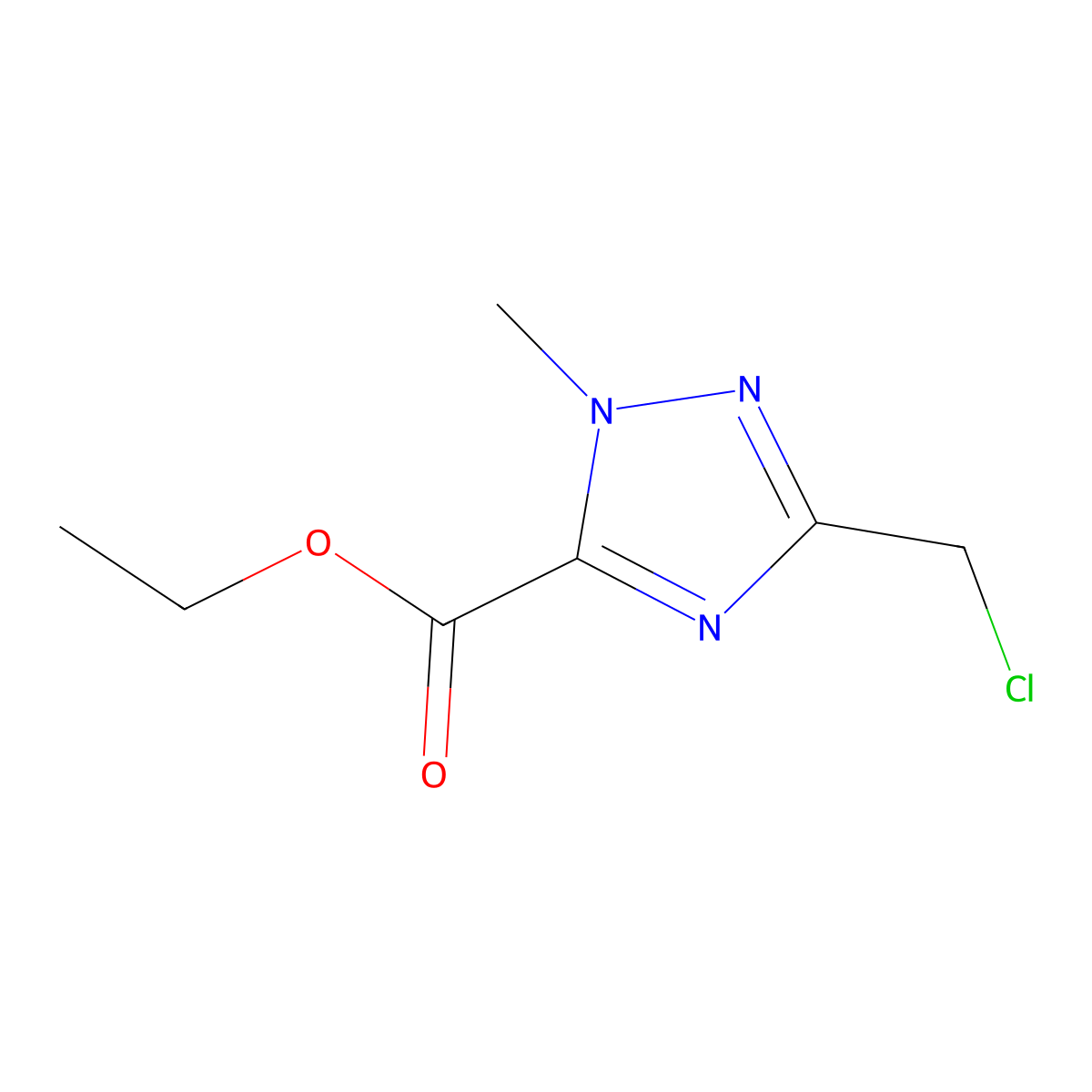 ethyl 3-(chloromethyl)-1-methyl-1H-1,2,4-triazole-5-carboxylate molecular structure, CAS 2932440-57-6