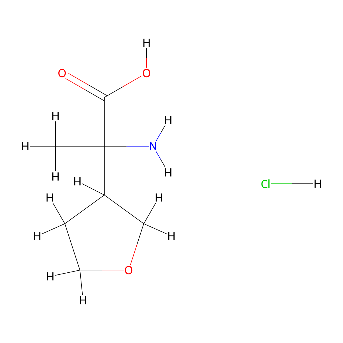 2-Amino-2-(oxolan-3-yl)propanoic acid hydrochloride molecular structure, CAS 2932440-67-8