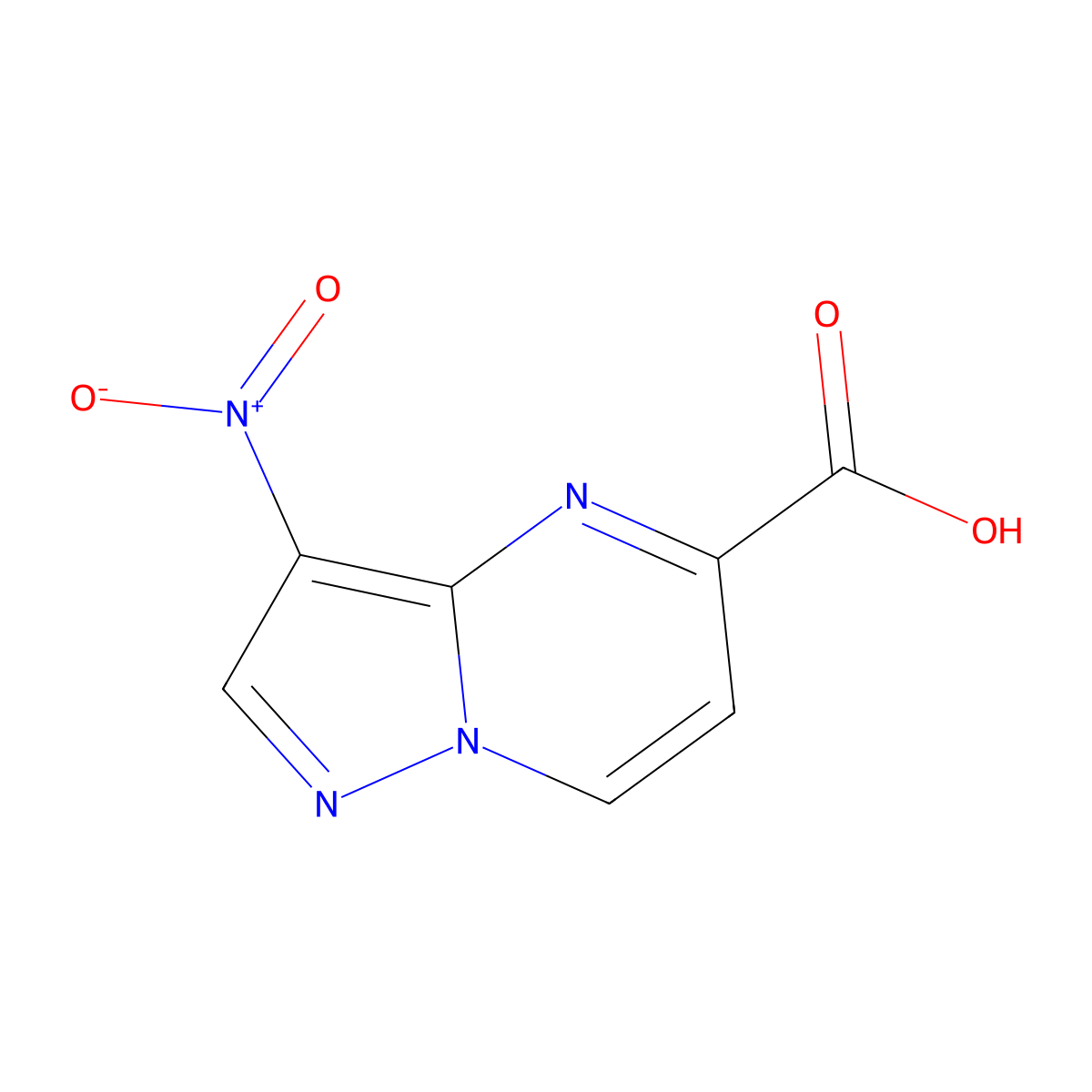 3-Nitropyrazolo[1,5-a]pyrimidine-5-carboxylic acid molecular structure, CAS 2932440-70-3