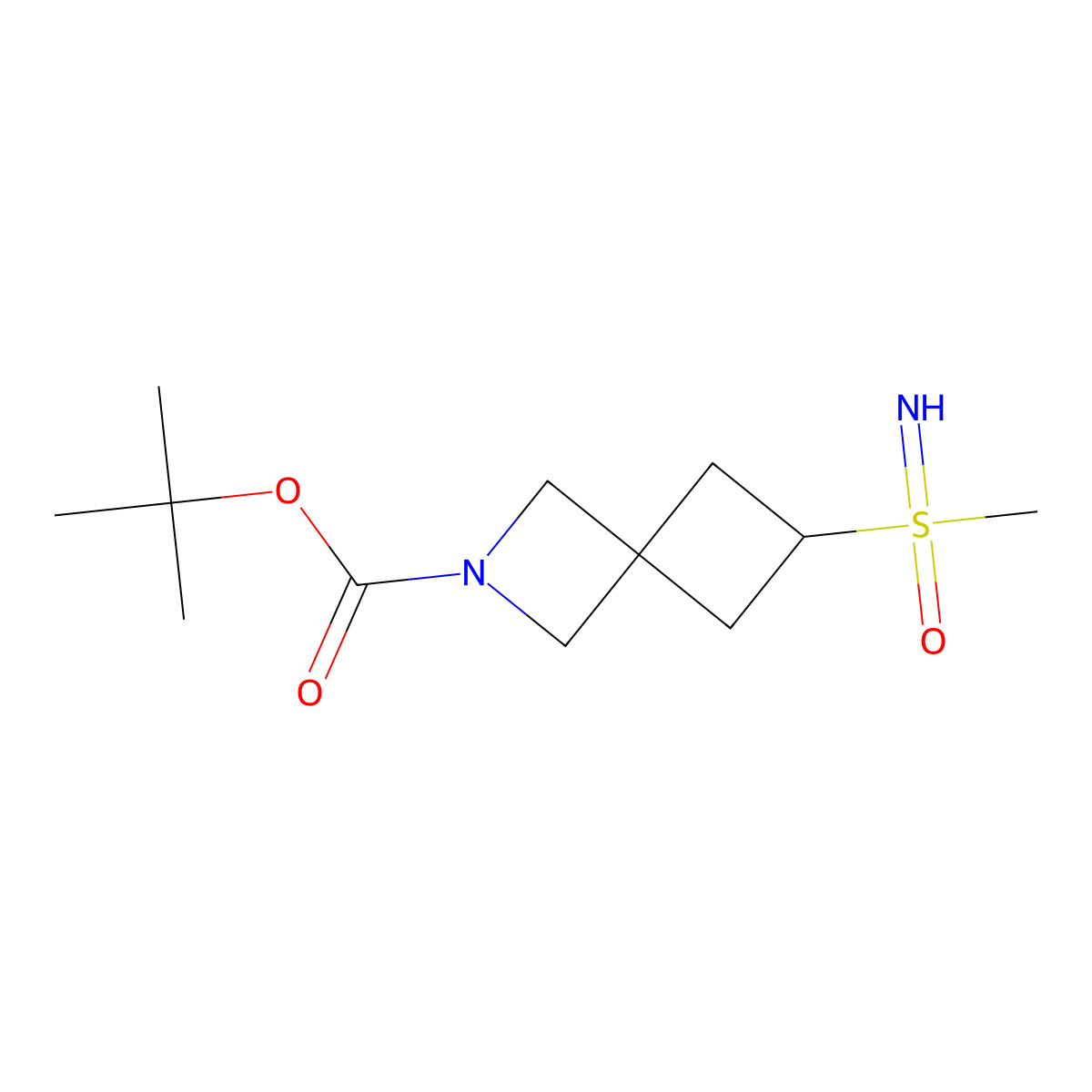 Tert-butyl 6-[imino(methyl)oxo-lambda6-sulfanyl]-2-azaspiro[3.3]heptane-2-carboxylate molecular structure, CAS 2932440-74-7